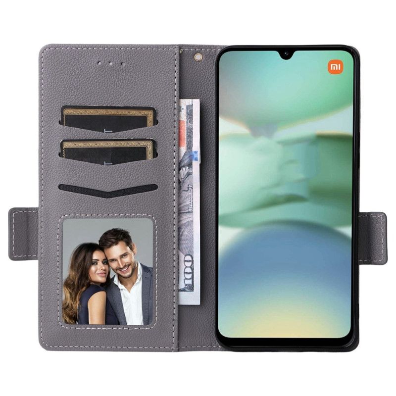 Kožený Kryt Na Poco C71 Šňůrka Na Krk S Texturou Liči