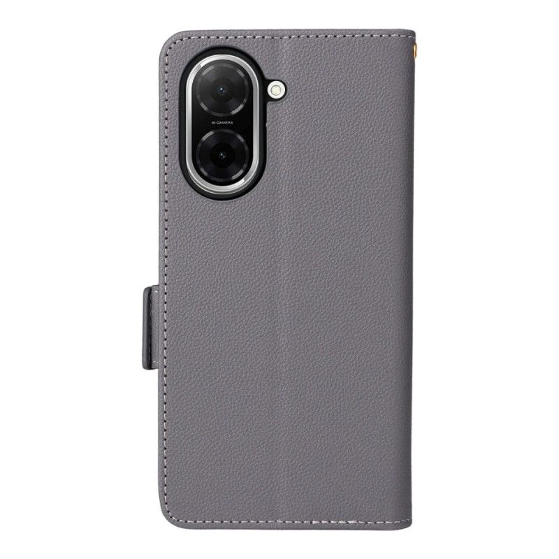 Kožený Kryt Na Poco C71 Šňůrka Na Krk S Texturou Liči