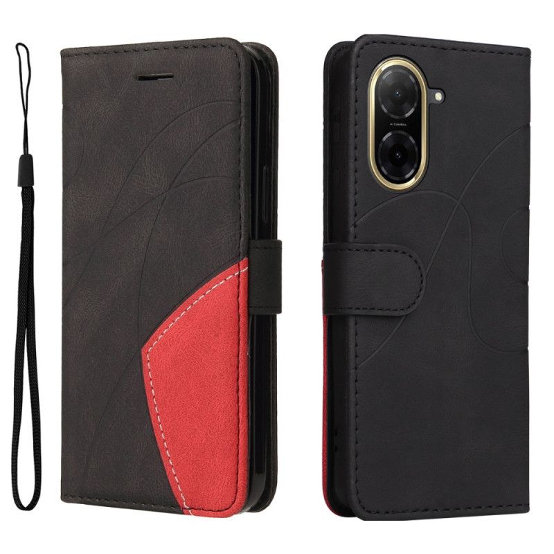 Peněženková Pouzdra Poco C71 Kryty Na Mobil Dvoubarevné Vlnění