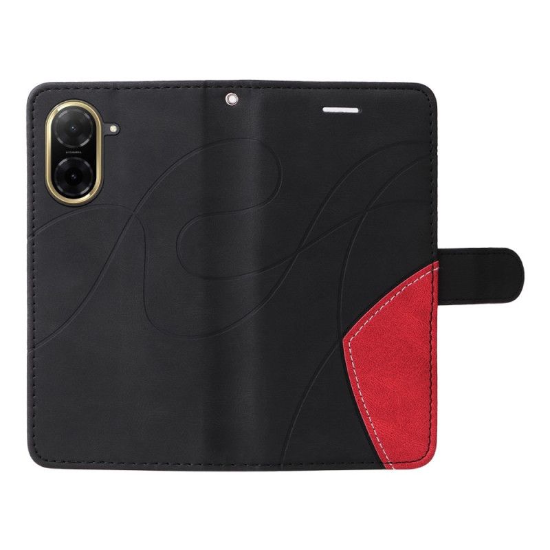 Peněženková Pouzdra Poco C71 Kryty Na Mobil Dvoubarevné Vlnění