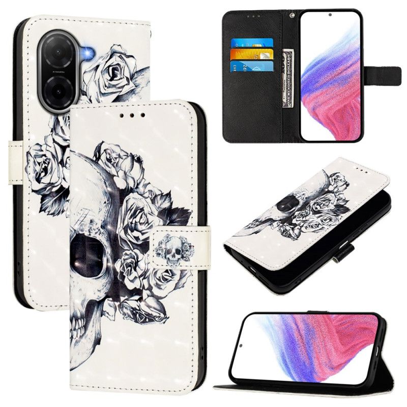 Peněženková Pouzdra Poco C71 Květinová Lebka