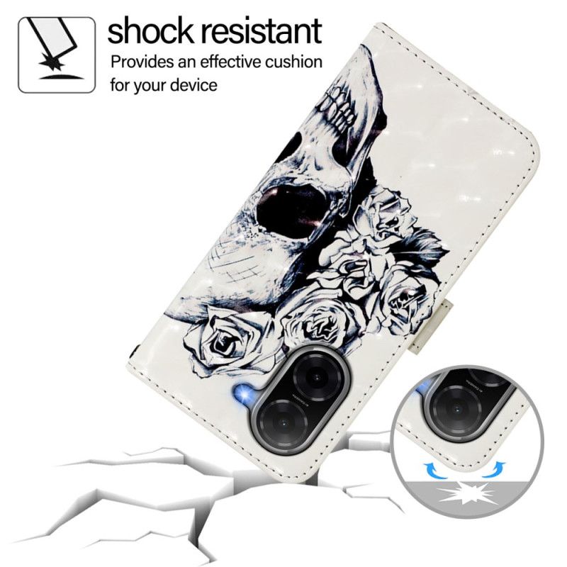 Peněženková Pouzdra Poco C71 Květinová Lebka