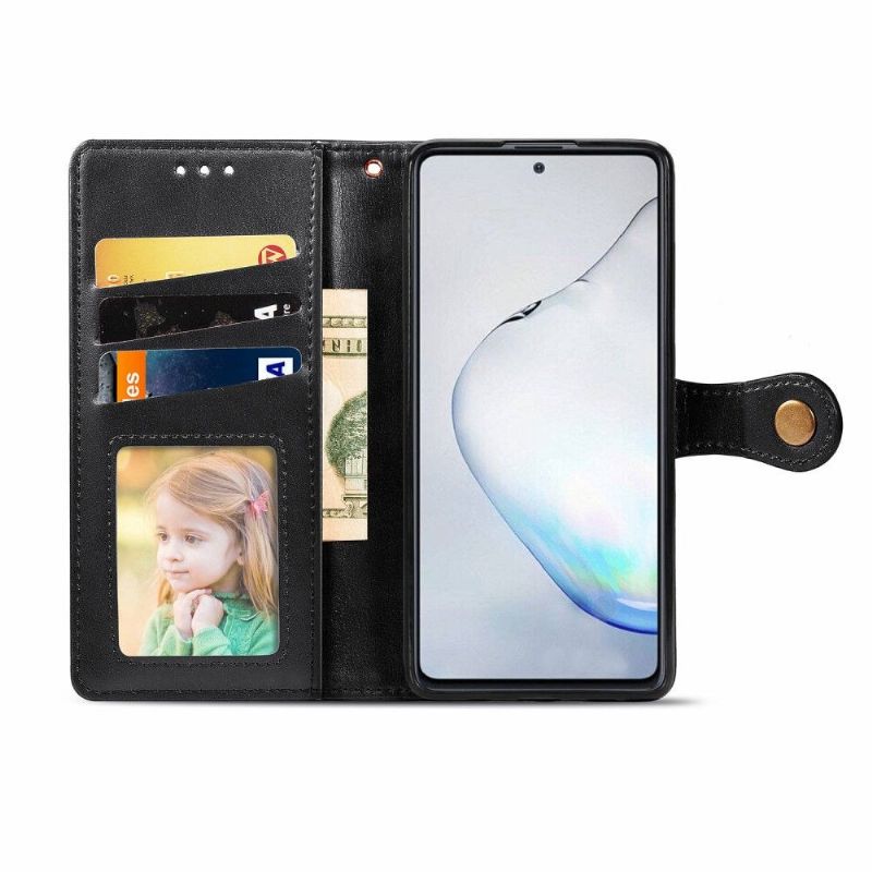 Flipové Pouzdro Na Samsung Galaxy Note 10 Lite Kožený Efekt