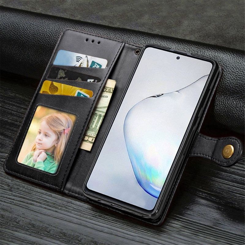 Flipové Pouzdro Na Samsung Galaxy Note 10 Lite Kožený Efekt