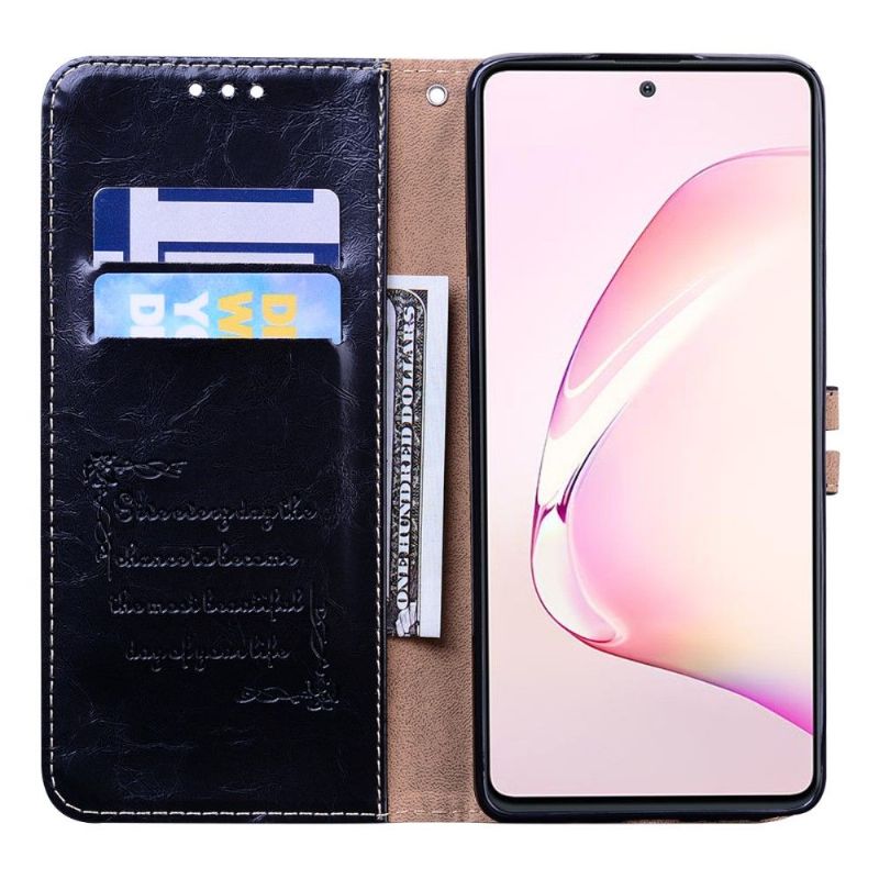 Kožené Pouzdro Folio Na Samsung Galaxy Note 10 Lite Luxusní Ročník