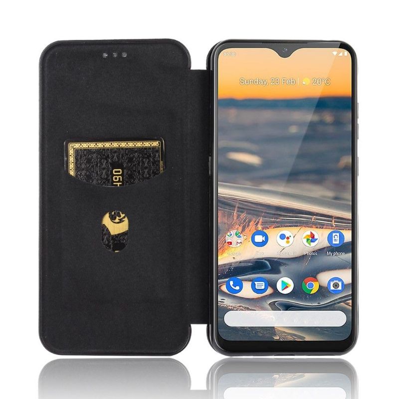 Kožené Pouzdro Na Nokia 5.3 Efekt Uhlíkových Vláken