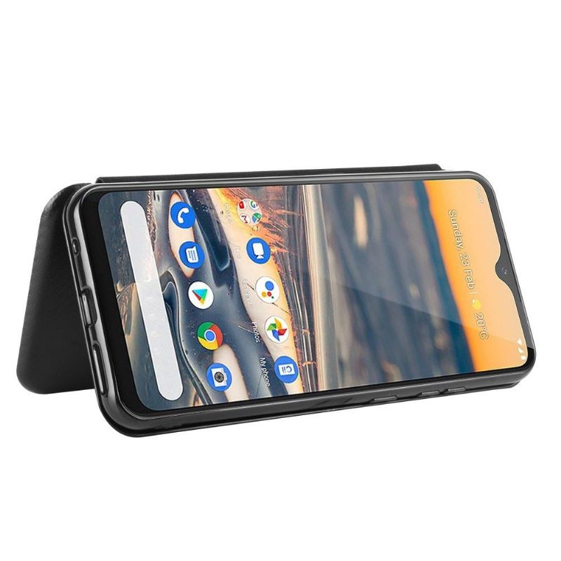 Kožené Pouzdro Na Nokia 5.3 Efekt Uhlíkových Vláken
