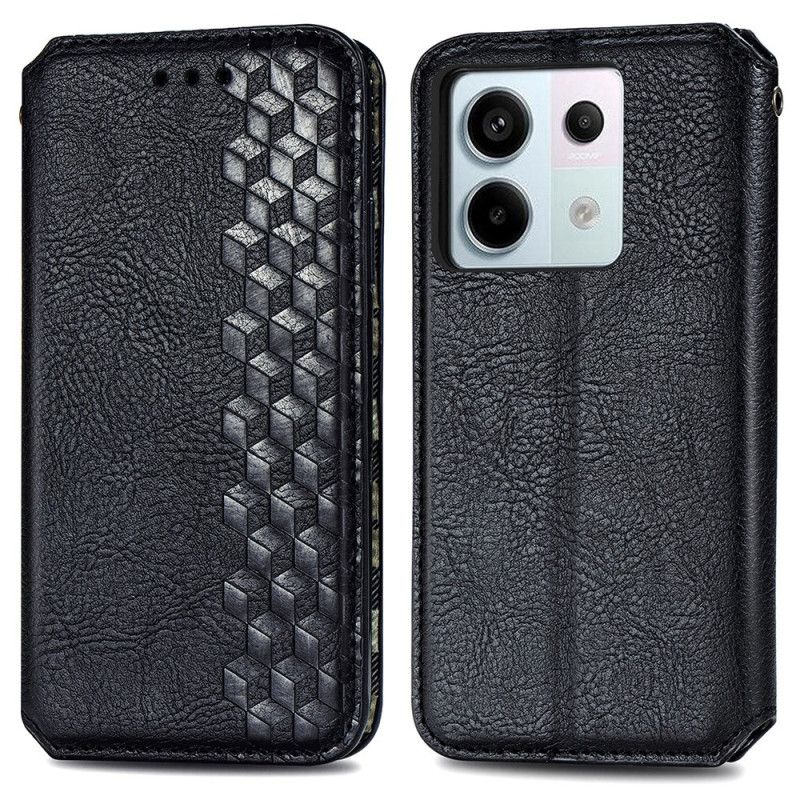 Kožené Pouzdro Folio Xiaomi Redmi Note 13 Pro 5g Vintage 3d Diamanty