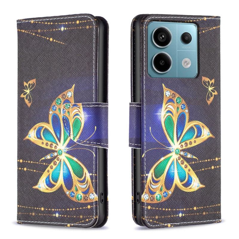 Kožený Kryt Na Xiaomi Redmi Note 13 Pro 5g Motýlí Šperky