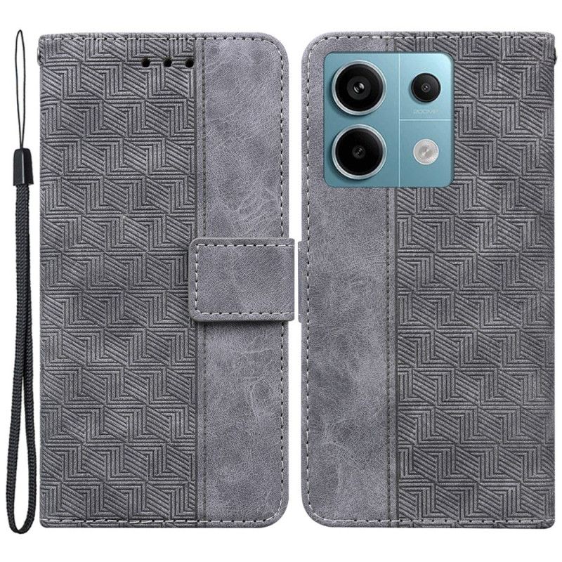 Kožený Kryt Na Xiaomi Redmi Note 13 Pro 5g Páskový Tkaný Vzor