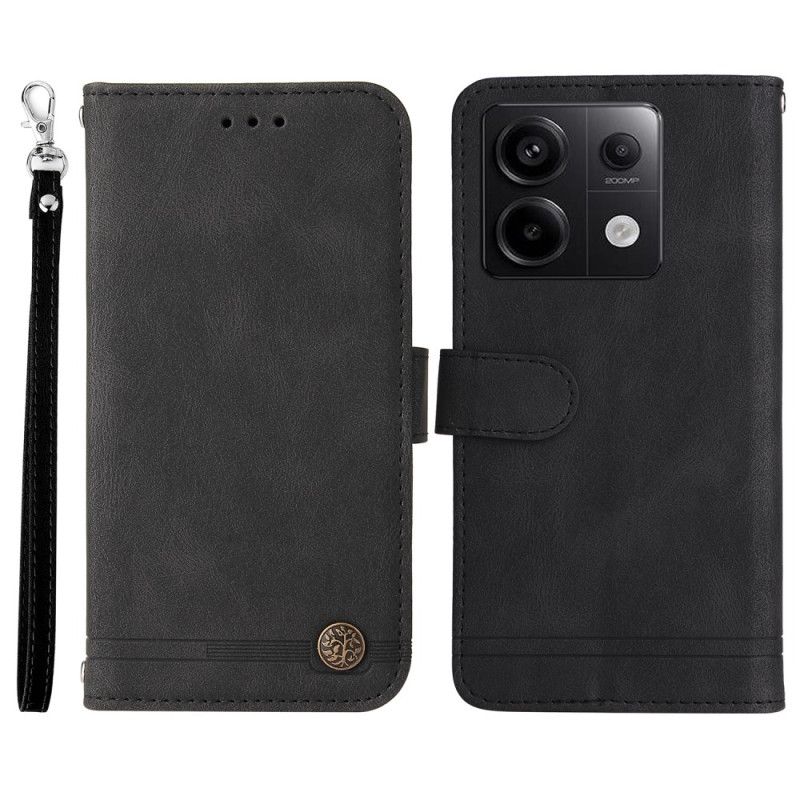 Kožený Kryt Xiaomi Redmi Note 13 Pro 5g Nýt Na Ozdobný Popruh