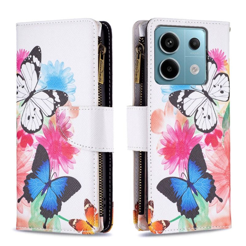 Kožený Kryt Xiaomi Redmi Note 13 Pro 5g Peněženka Se Dvěma Motýly