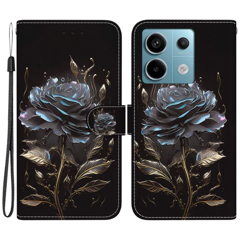 Kožený Kryt Xiaomi Redmi Note 13 Pro 5g Růžově Černá S Páskem