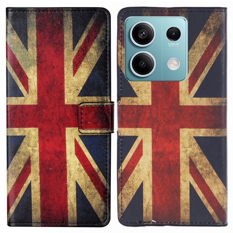 Kožený Kryt Xiaomi Redmi Note 13 Pro 5g Vintage Anglická Vlajka