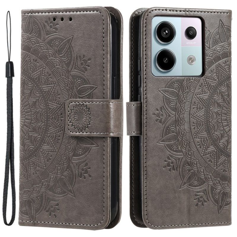 Peněženková Pouzdra Xiaomi Redmi Note 13 Pro 5g Kryty Na Mobil Mandala Sun S Popruhem