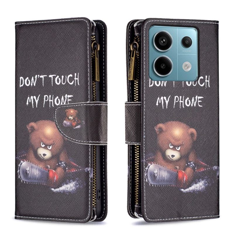 Peněženková Pouzdra Xiaomi Redmi Note 13 Pro 5g Kryty Na Mobil Peněženka S Nebezpečným Medvědem