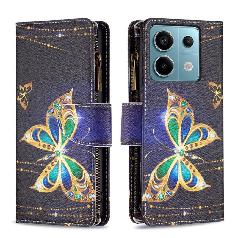 Peněženková Pouzdra Xiaomi Redmi Note 13 Pro 5g Štrasová Peněženka Butterfly