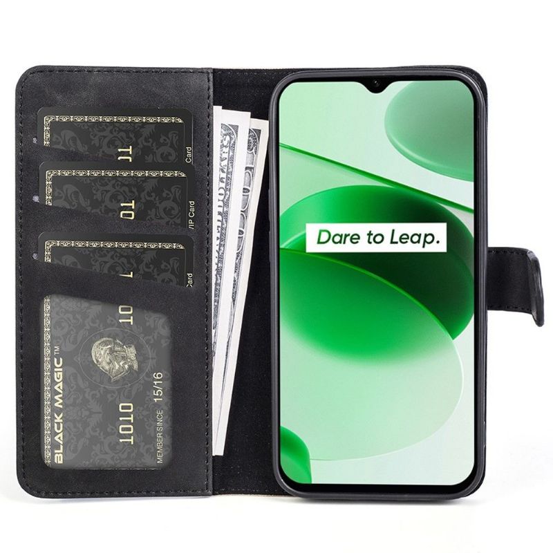 Flipové Pouzdro Na Realme C35 Kožené Pouzdro Bicolor Folio Stand