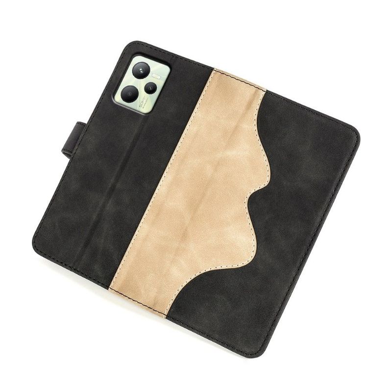 Flipové Pouzdro Na Realme C35 Kožené Pouzdro Bicolor Folio Stand