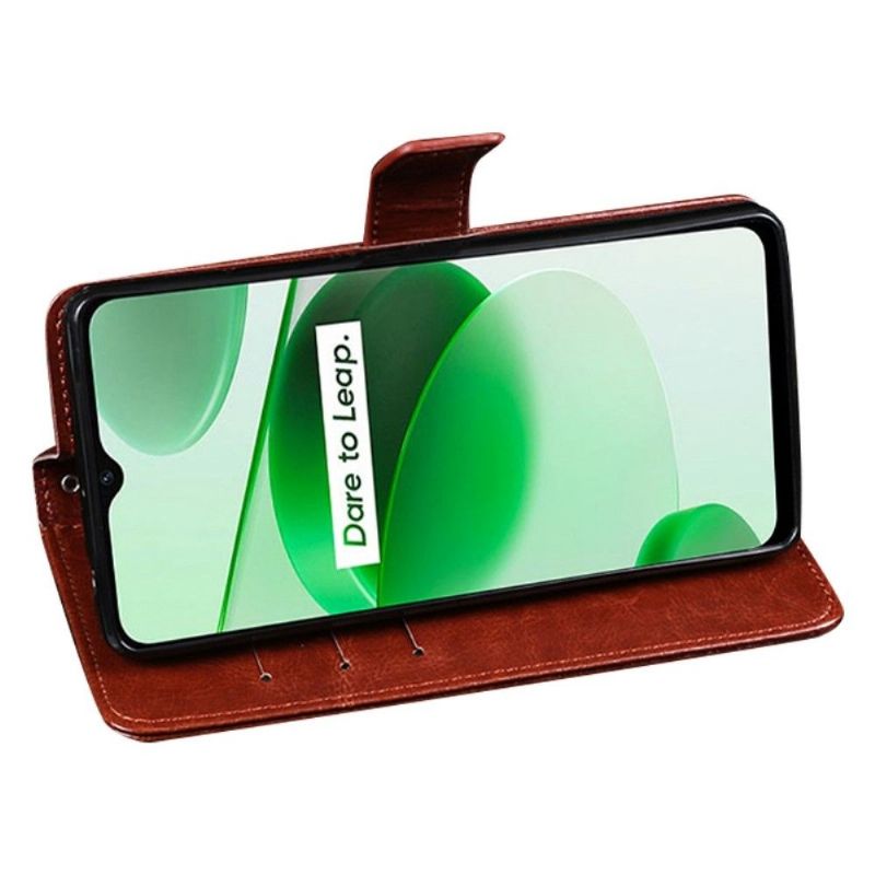 Flipové Pouzdro Na Realme C35 Kožené Pouzdro Kožený Efekt Idewei Folio