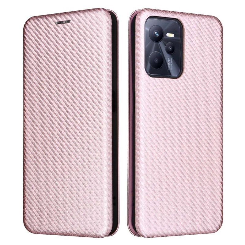 Flipové Pouzdro Na Realme C35 Koženka Z Uhlíkových Vláken
