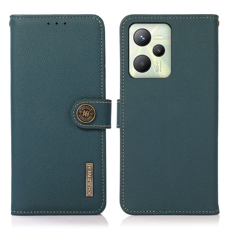 Kožené Pouzdro Na Realme C35 Klasická Kůže Khazneh