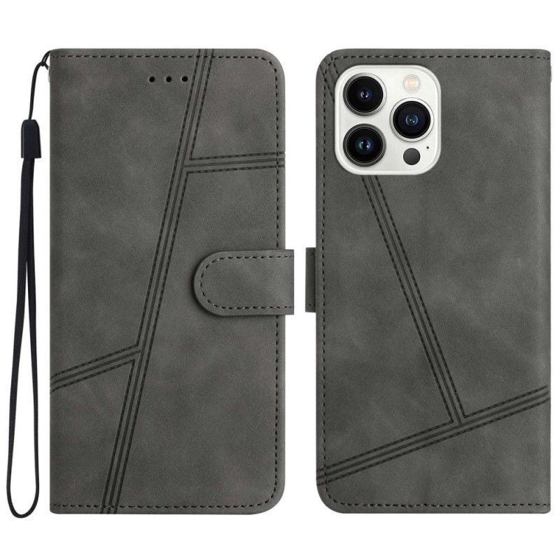 Flipové Pouzdro Na iPhone 14 Pro Na Lana Strappy Elegance Kožený Styl