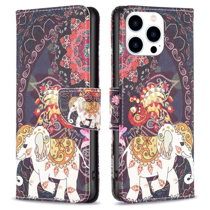 Flipové Pouzdro Na iPhone 14 Pro Slon Indický