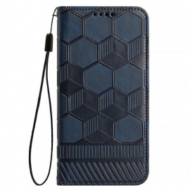 Kožené Pouzdro Na iPhone 14 Pro Vzor Fotbalového Míče