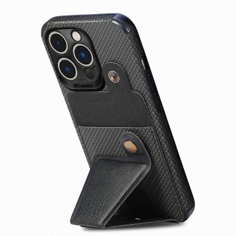 Kryt Na iPhone 14 Pro Držák Karet Z Uhlíkových Vláken