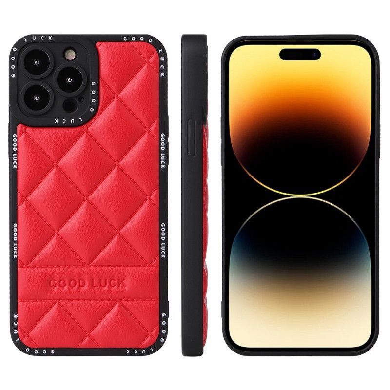 Kryt Na iPhone 14 Pro Hodně Štěstí Prošívané