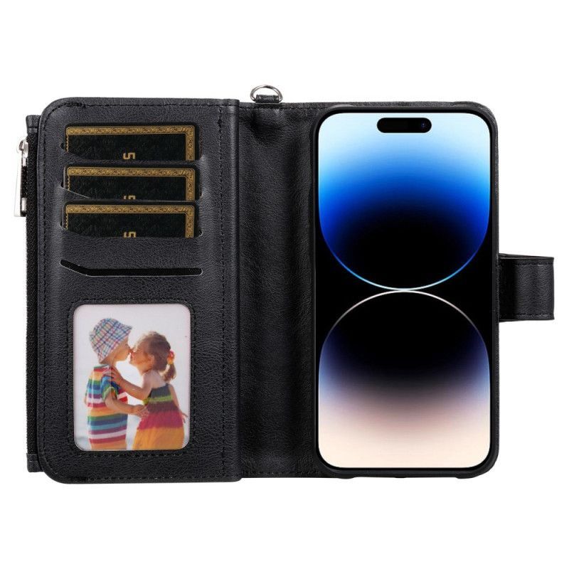 Kryty Na Mobil Kožené Pouzdro Na iPhone 14 Pro Peněženkové Pouzdro Peněženka S Odnímatelnou