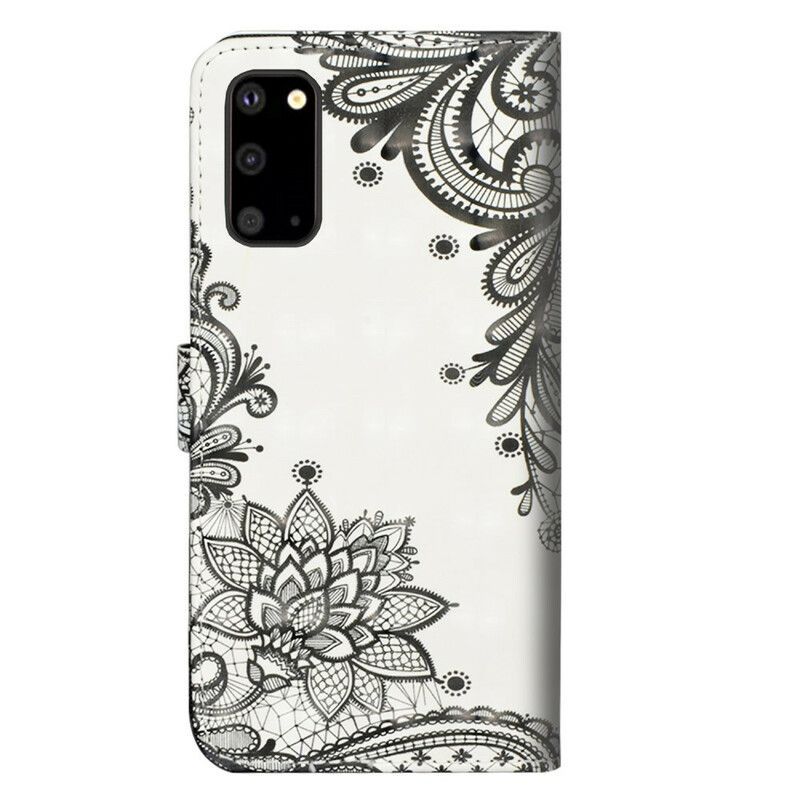 Flipové Pouzdro Na Samsung Galaxy S20 Plus / S20 Plus 5G Elegantní Krajka