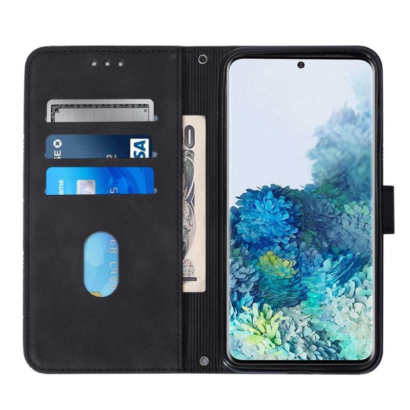 Flipové Pouzdro Na Samsung Galaxy S20 Plus / S20 Plus 5G Pyramidový Kožený Efekt