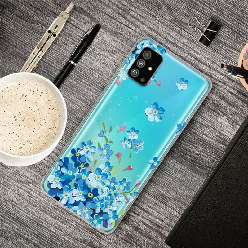 Kryt Na Samsung Galaxy S20 Plus / S20 Plus 5G Modré Květy