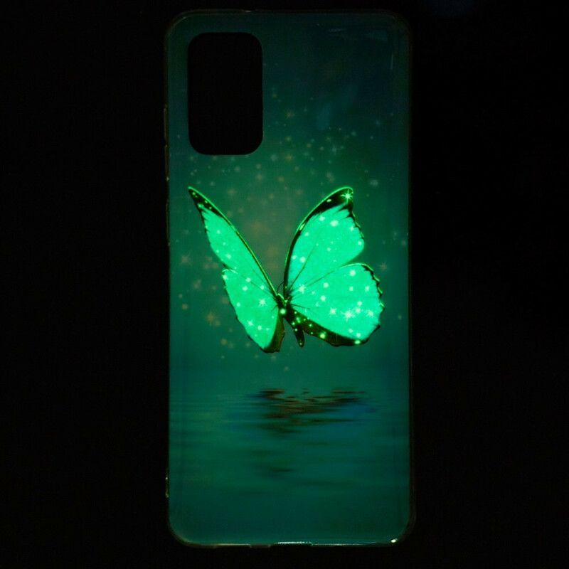 Kryty Na Mobil Na Samsung Galaxy S20 Plus / S20 Plus 5G Fluorescenční Modrý Motýl