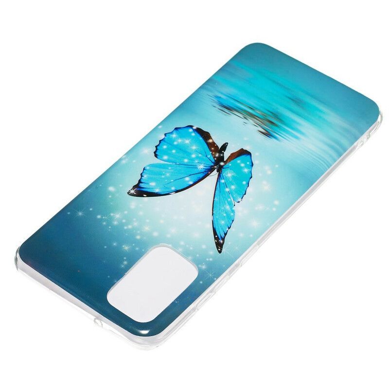 Kryty Na Mobil Na Samsung Galaxy S20 Plus / S20 Plus 5G Fluorescenční Modrý Motýl