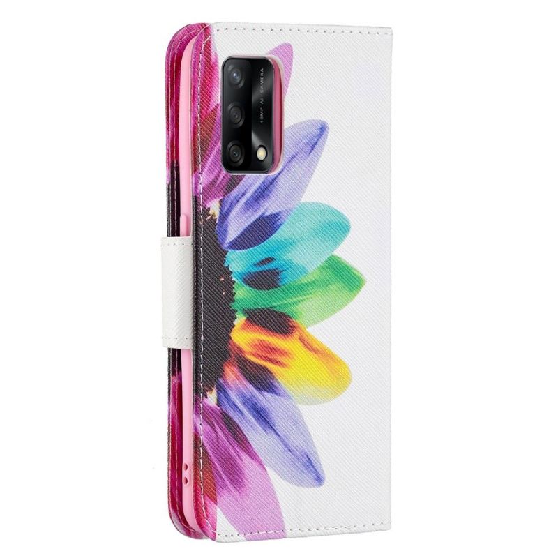 Flipové Pouzdro Na Oppo A74 4G Barevné Okvětní Lístky
