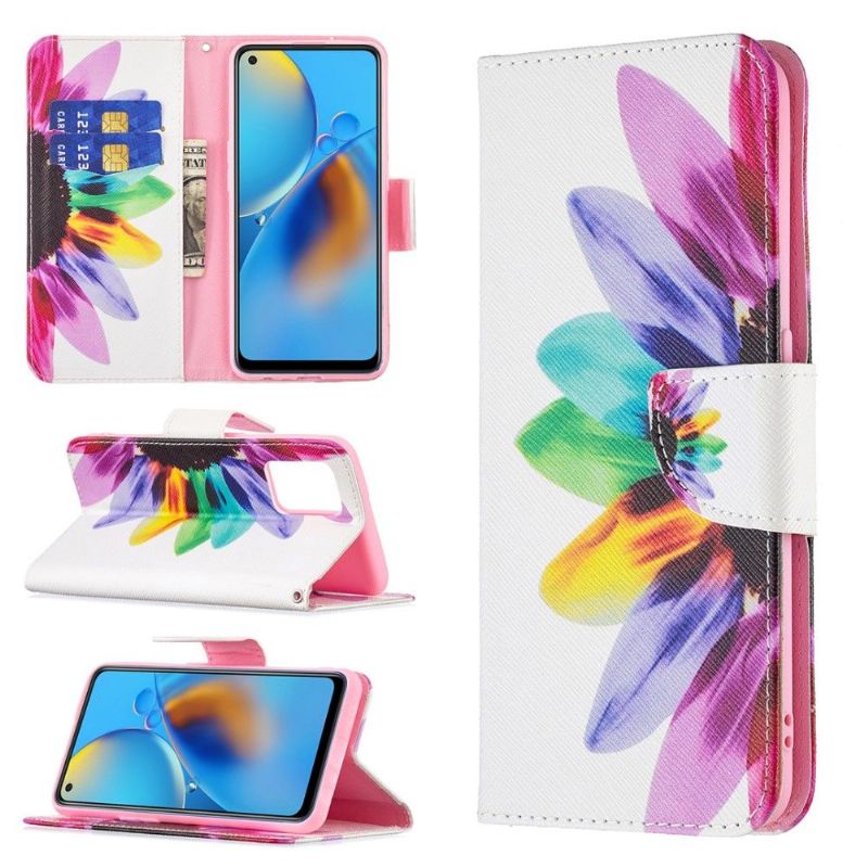 Flipové Pouzdro Na Oppo A74 4G Barevné Okvětní Lístky
