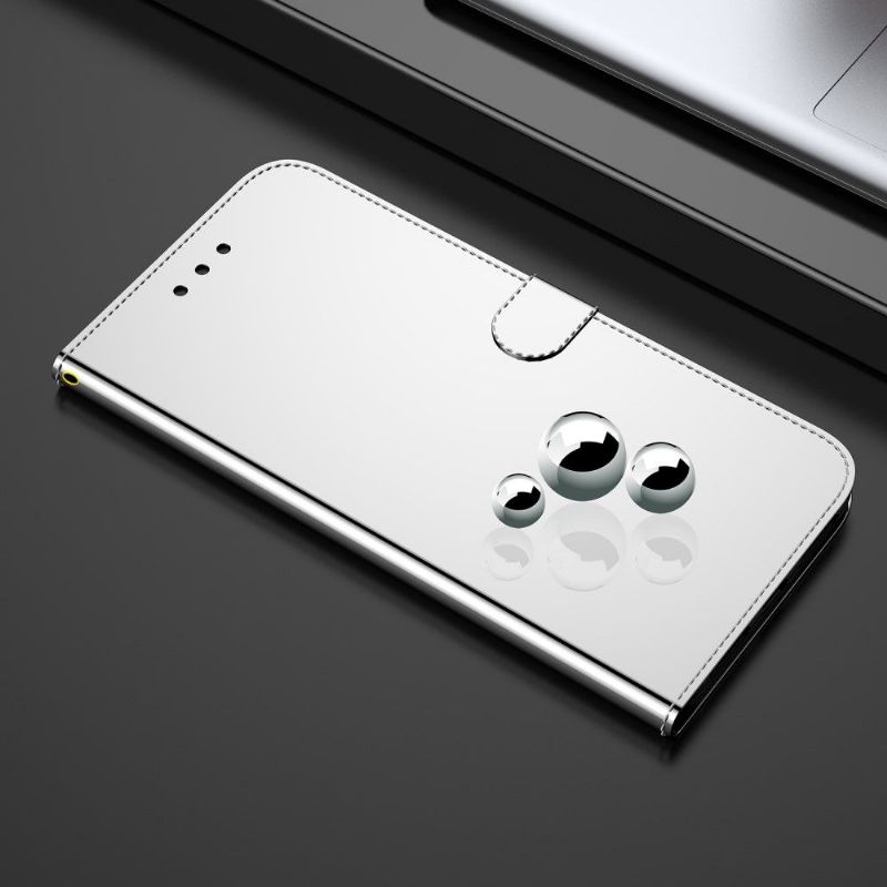 Flipové Pouzdro Na Oppo A74 4G Zrcadlový Efekt Z Umělé Kůže