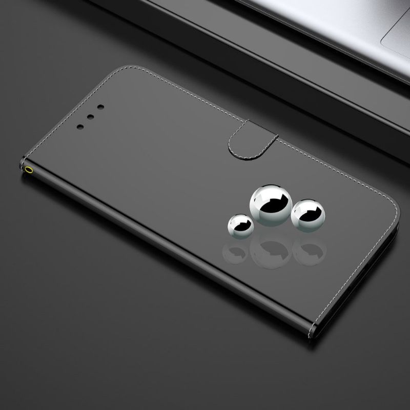 Flipové Pouzdro Na Oppo A74 4G Zrcadlový Efekt Z Umělé Kůže