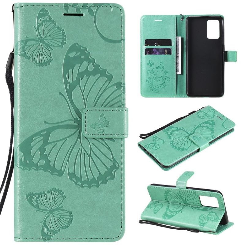Kožené Pouzdro Na Oppo A74 4G Podpora Motýlů Funkcí