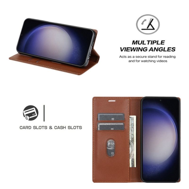 Kožené Pouzdro Folio Samsung Galaxy S25 5g Magnetické Zapínání