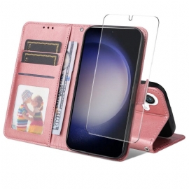 Kožený Kryt Na Samsung Galaxy S25 5g Enkay Umělá Kůže S Ochranným Tvrzeným Sklem