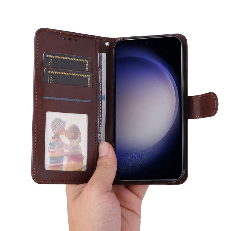 Kožený Kryt Na Samsung Galaxy S25 5g Enkay Umělá Kůže S Ochranným Tvrzeným Sklem