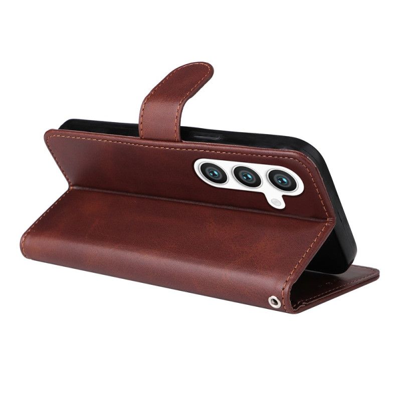 Kožený Kryt Na Samsung Galaxy S25 5g Enkay Umělá Kůže S Ochranným Tvrzeným Sklem