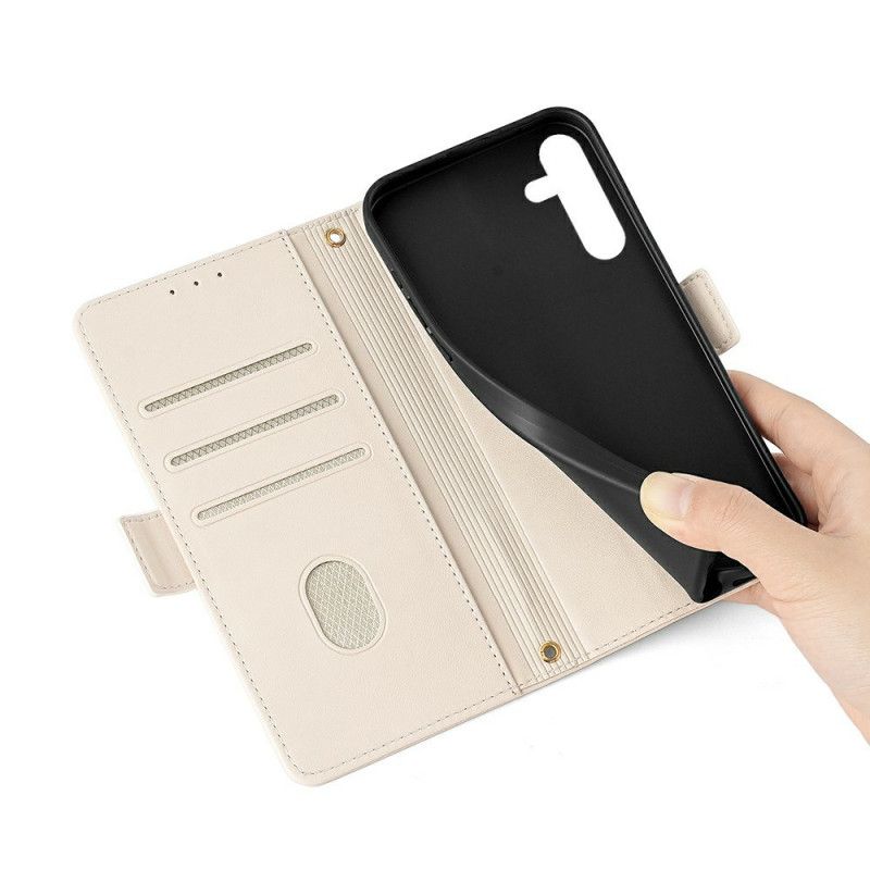 Kožený Kryt Na Samsung Galaxy S25 5g Kovová Spona Na Řemínek