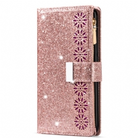 Kožený Kryt Samsung Galaxy S25 5g Flitrovaná Peněženka