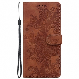 Kožený Kryt Samsung Galaxy S25 5g Květinový Krajkový Vzor