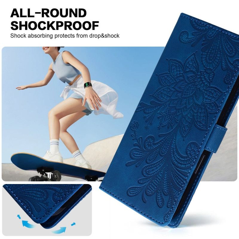 Kožený Kryt Samsung Galaxy S25 5g Květinový Krajkový Vzor